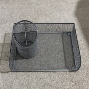 Mesh Bathroom Organizer Set - Gray